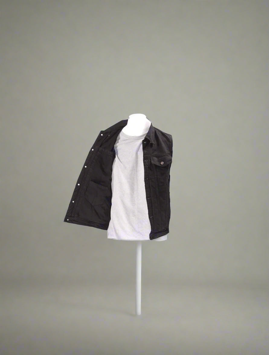 Mens Black Denim Gun Pocket Vest