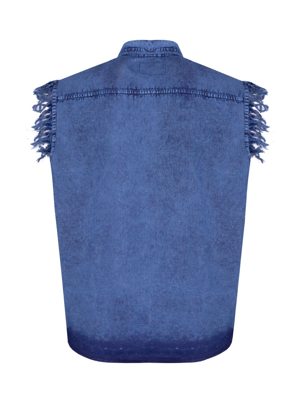 Dream Apparel Mens Biker Cuttoff Cotton Shirt Blue