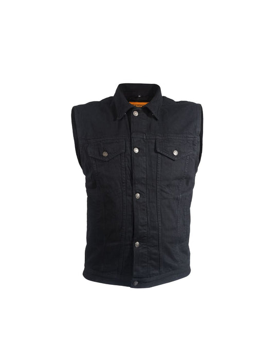 Mens Black Denim Gun Pocket Vest