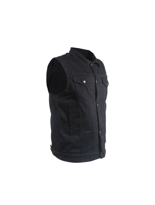 Mens Black Denim Gun Pocket Vest